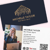 Moderne professionele onroerend goed foto QR code Visitekaartje