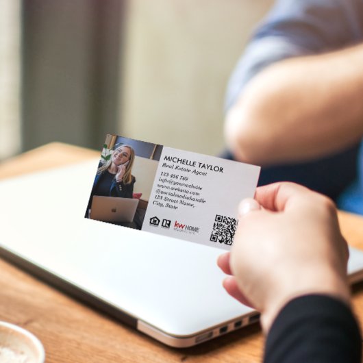 Moderne professionele onroerend goed foto QR code Visitekaartje