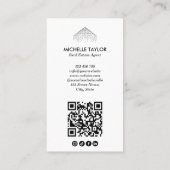 Moderne professionele onroerend goed foto QR code Visitekaartje (Achterkant)