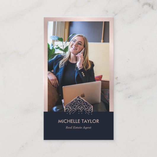 Moderne professionele onroerend goed foto QR code Visitekaartje (Voorkant)