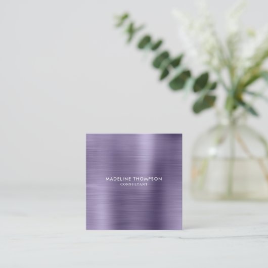 Moderne professionele Paars van het metaal van mid Vierkante Visitekaartje (Staand voorkant)