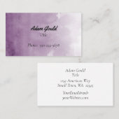 Moderne professionele Paarse Waterverf Visitekaartje (Voorkant / Achterkant)