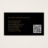 Moderne professionele Paarse zwarte Abstracte QR-c Visitekaartje (Achterkant)