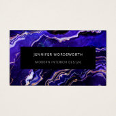 Moderne professionele Paarse zwarte Geode QR-code Visitekaartje (Voorkant)