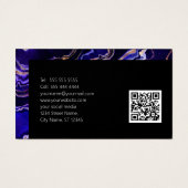 Moderne professionele Paarse zwarte Geode QR-code Visitekaartje (Achterkant)