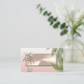 Moderne professionele, palmbladeren, bladeren, blo visitekaartje (Staand voorkant)