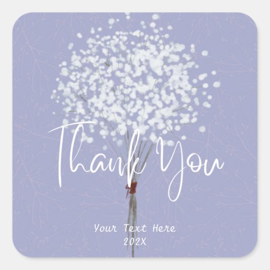 Moderne professionele pastel bedankt vierkante sticker (Voorkant)