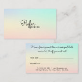 Moderne professionele pastelkleuren aanbevelingskaartje (Voorkant / Achterkant)