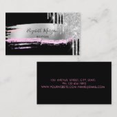 Moderne professionele penseelstreken Glitter-schij Visitekaartje (Voorkant / Achterkant)