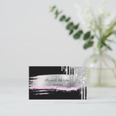 Moderne professionele penseelstreken Glitter-schij Visitekaartje (Staand voorkant)