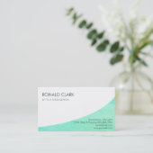 Moderne, professionele platte, blauwe, eenvoudige  visitekaartje (Staand voorkant)