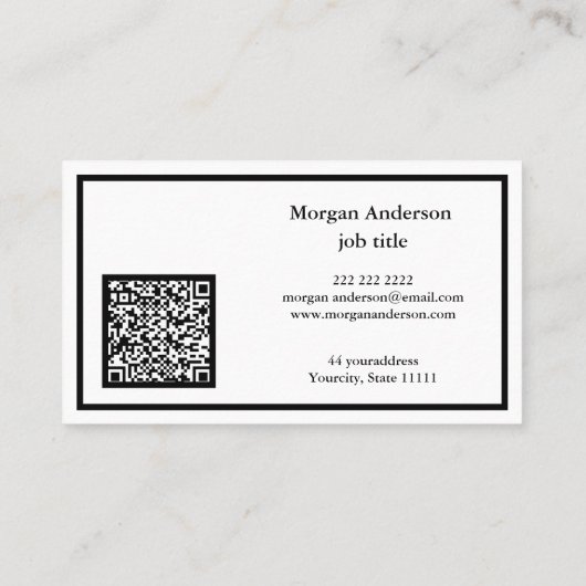 Moderne professionele QR code Business Logo Visitekaartje (Achterkant)