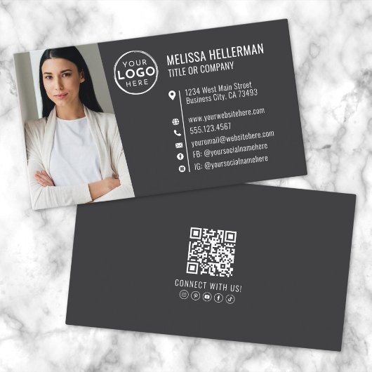 Moderne Professionele QR Code Foto Logo Visitekaartje