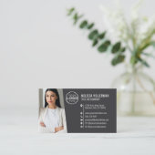 Moderne Professionele QR Code Foto Logo Visitekaartje (Staand voorkant)