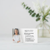 Moderne professionele QR-code fotologo Visitekaartje (Staand voorkant)