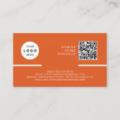 Moderne professionele QR CODE logo foto sinaasappe Visitekaartje (Achterkant)