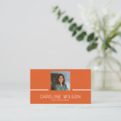 Moderne professionele QR CODE logo foto sinaasappe Visitekaartje (Staand voorkant)