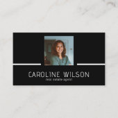 Moderne professionele QR CODE logo foto zwart Visitekaartje (Voorkant)