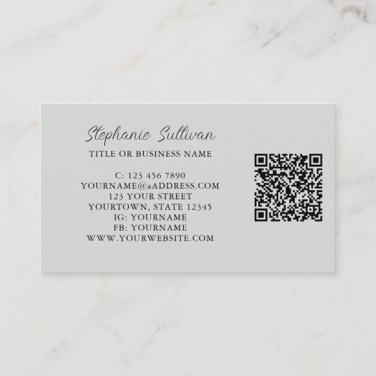 Moderne professionele QR-code Visitekaartje (Achterkant)