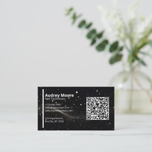 Moderne professionele QR-code Visitekaartje (Staand voorkant)