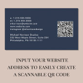 Moderne professionele QR-code voor script: blauw Visitekaartje