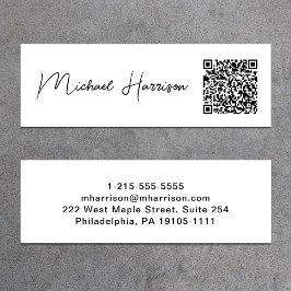 Moderne Professionele QR-code voor script Mini Visitekaartje