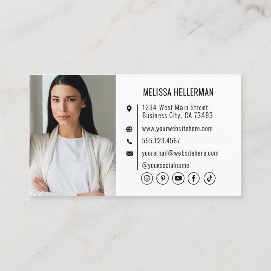 Moderne professionele QR-codefoto uw Logo Visitekaartje (Achterkant)