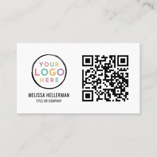 Moderne professionele QR-codefoto uw Logo Visitekaartje (Voorkant)