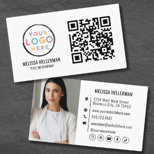 Moderne professionele QR-codefoto uw Logo Visitekaartje