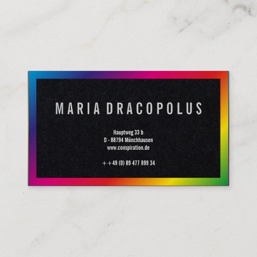 Moderne professionele Rainbow-visitekaartjes Visitekaartje (Achterkant)