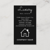 Moderne professionele Real Estate Realtor voegt fo Visitekaartje (Achterkant)