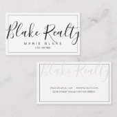 Moderne professionele realtor Realiteit Visitekaartje (Voorkant / Achterkant)