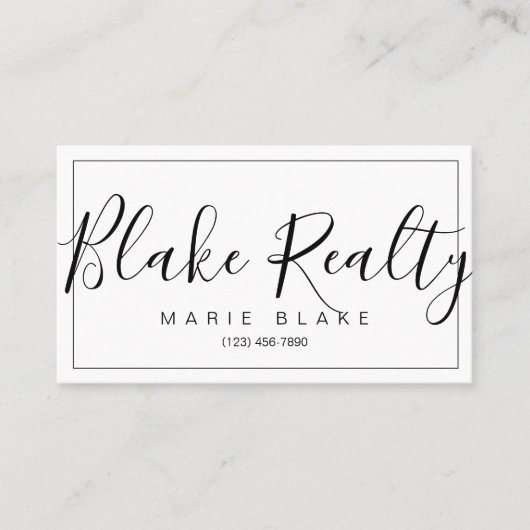 Moderne professionele realtor Realiteit Visitekaartje (Voorkant)