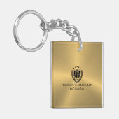 Moderne professionele rechtskantoor Metallic Goud Sleutelhanger (Voorkant Links)