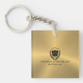 Moderne professionele rechtskantoor Metallic Goud Sleutelhanger (Voorkant)