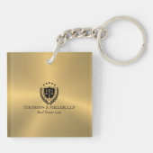 Moderne professionele rechtskantoor Metallic Goud Sleutelhanger (Achterkant)