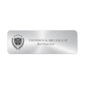 Moderne professionele rechtskantoor Metallic Zilve Etiket (Voorkant)