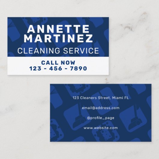 Moderne professionele reiniging visitekaartje (Voorkant / Achterkant)