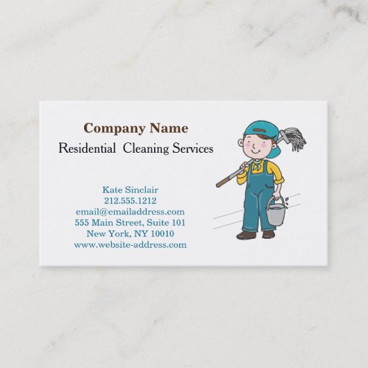 Moderne professionele reinigingsservice visitekaartje (Voorkant)