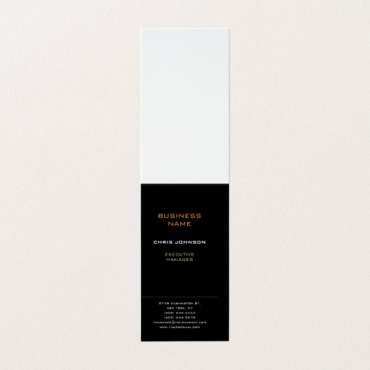 Moderne, professionele, rijke zwarte plaat visitekaartje (Buitenkant ongevouwen)