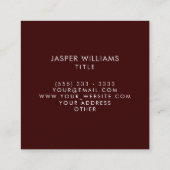 Moderne professionele rode Abstracte structuur Vierkante Visitekaartje (Achterkant)