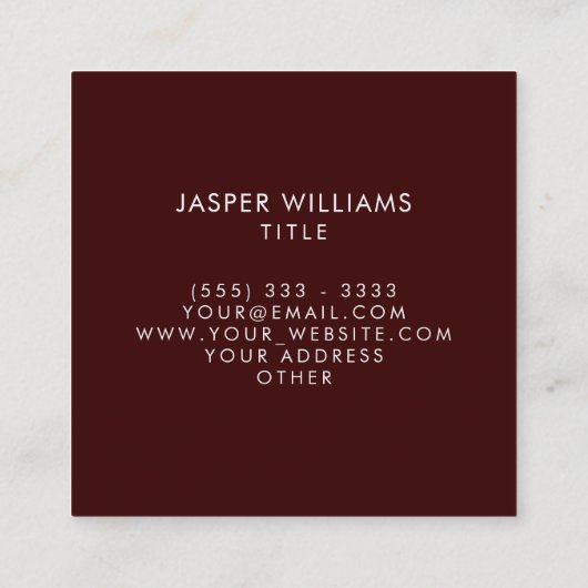 Moderne professionele rode Abstracte structuur Vierkante Visitekaartje (Achterkant)