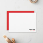 Moderne, professionele Rode Correspondentie Roos Notitiekaartje (Voorkant / Achterkant in situ)