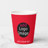 Moderne, , professionele Rood Papieren Bekers (Voorkant)
