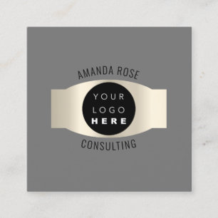 Moderne professionele roomkleurige Logo Vierkante Visitekaartje