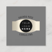 Moderne professionele roomkleurige Logo Vierkante Visitekaartje (Voorkant)