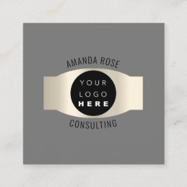 Moderne professionele roomkleurige Logo Vierkante Visitekaartje