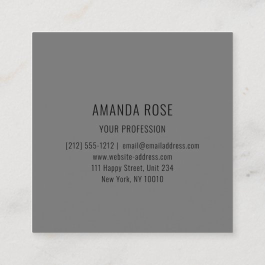 Moderne professionele roomkleurige Logo Vierkante Visitekaartje (Achterkant)