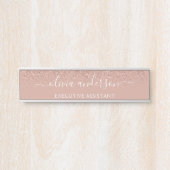 Moderne professionele Roos Gold Blush Pink Glitter Deurbordje (Voorkant)