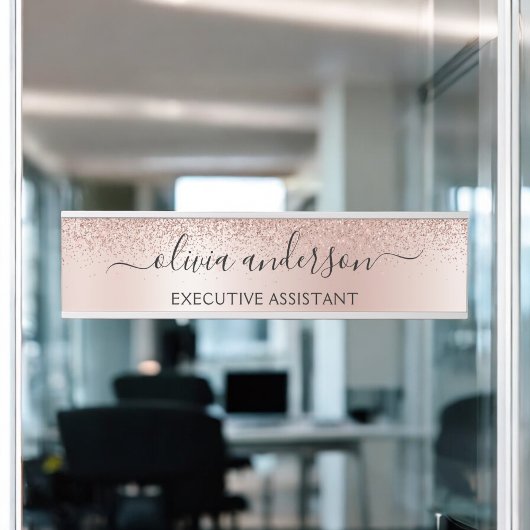 Moderne professionele Roos Gold Sparkle Glitter Deurbordje